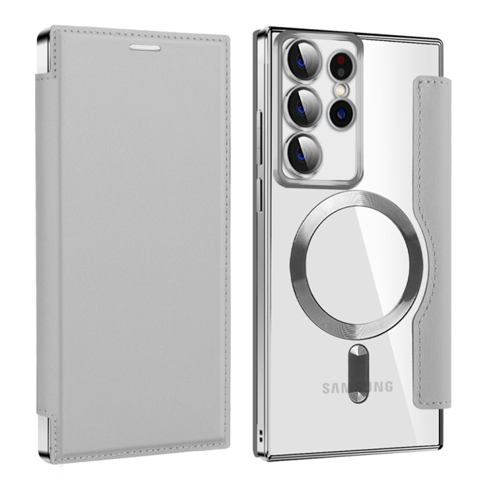 Husa de protectie Techsuit SmartMag Book compatibil cu Samsung Galaxy S22 Ultra 5G, Gri
