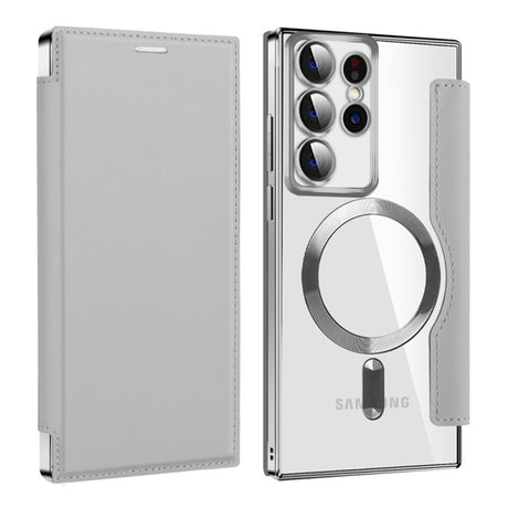 Husa de protectie Techsuit SmartMag Book compatibil cu Samsung Galaxy S22 Ultra 5G, Gri