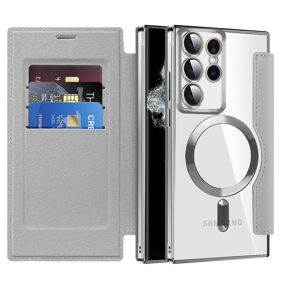 Husa de protectie Techsuit SmartMag Book compatibil cu Samsung Galaxy S22 Ultra 5G, Gri
