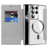 Husa de protectie Techsuit SmartMag Book compatibil cu Samsung Galaxy S22 Ultra 5G, Gri