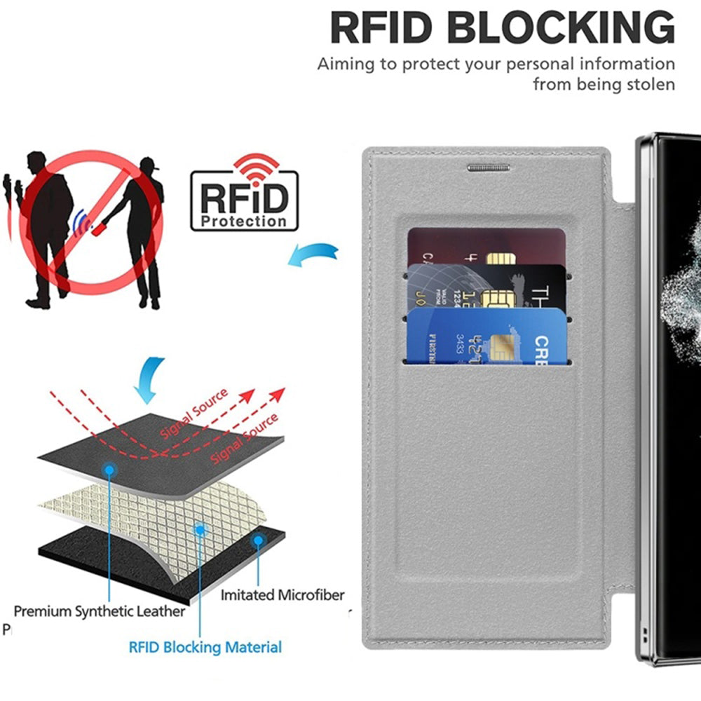 Husa de protectie Techsuit SmartMag Book compatibil cu Samsung Galaxy S22 Ultra 5G, Gri
