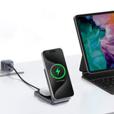 Incarcator Ugreen Wireless W706 (45057), MagSafe, 2in1, for iPhone, AirPods, USB-C Cable, 20W, 3A, Qi2, MPP, 1m, Alb