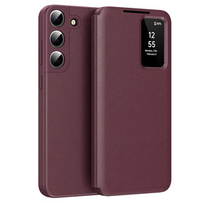 Husa de protectie Techsuit SmartView Series compatibil cu Samsung Galaxy S22 5G, Rosu