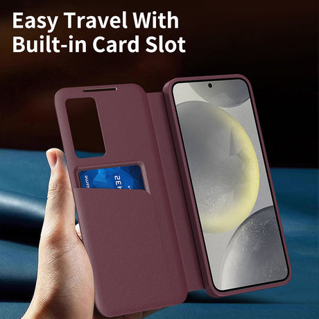Husa de protectie Techsuit SmartView Series compatibil cu Samsung Galaxy S22 5G, Rosu