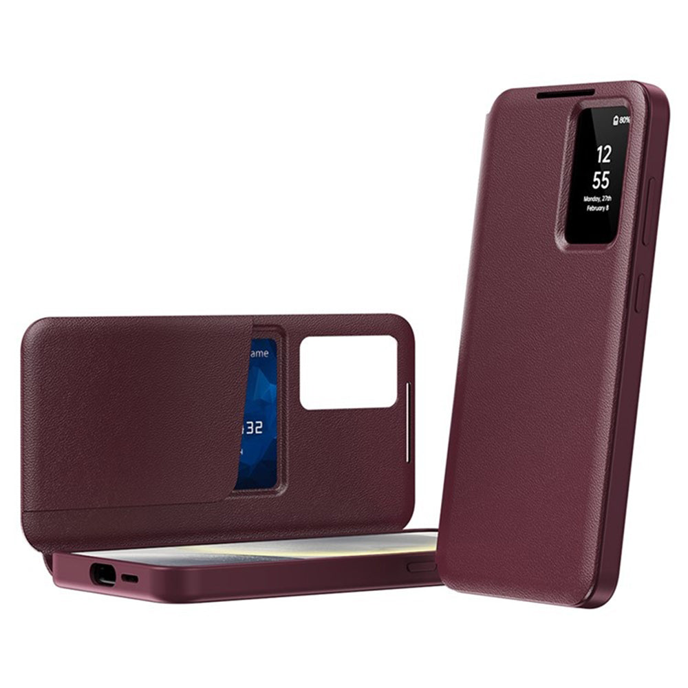 Husa de protectie Techsuit SmartView Series compatibil cu Samsung Galaxy S25 Ultra, Rosu