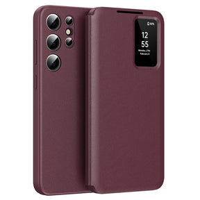 Husa de protectie Techsuit SmartView Series compatibil cu Samsung Galaxy S25 Ultra, Rosu