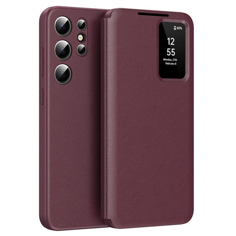 Husa de protectie Techsuit SmartView Series compatibil cu Samsung Galaxy S25 Ultra, Rosu