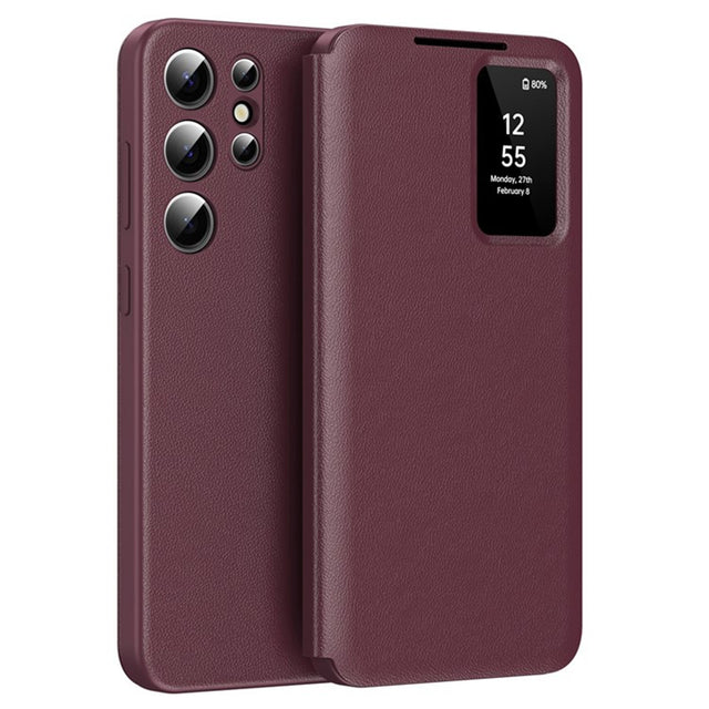 Husa de protectie Techsuit SmartView Series compatibil cu Samsung Galaxy S25 Ultra, Rosu