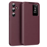 Husa de protectie Techsuit SmartView Series compatibil cu Samsung Galaxy S25 Plus, Rosu