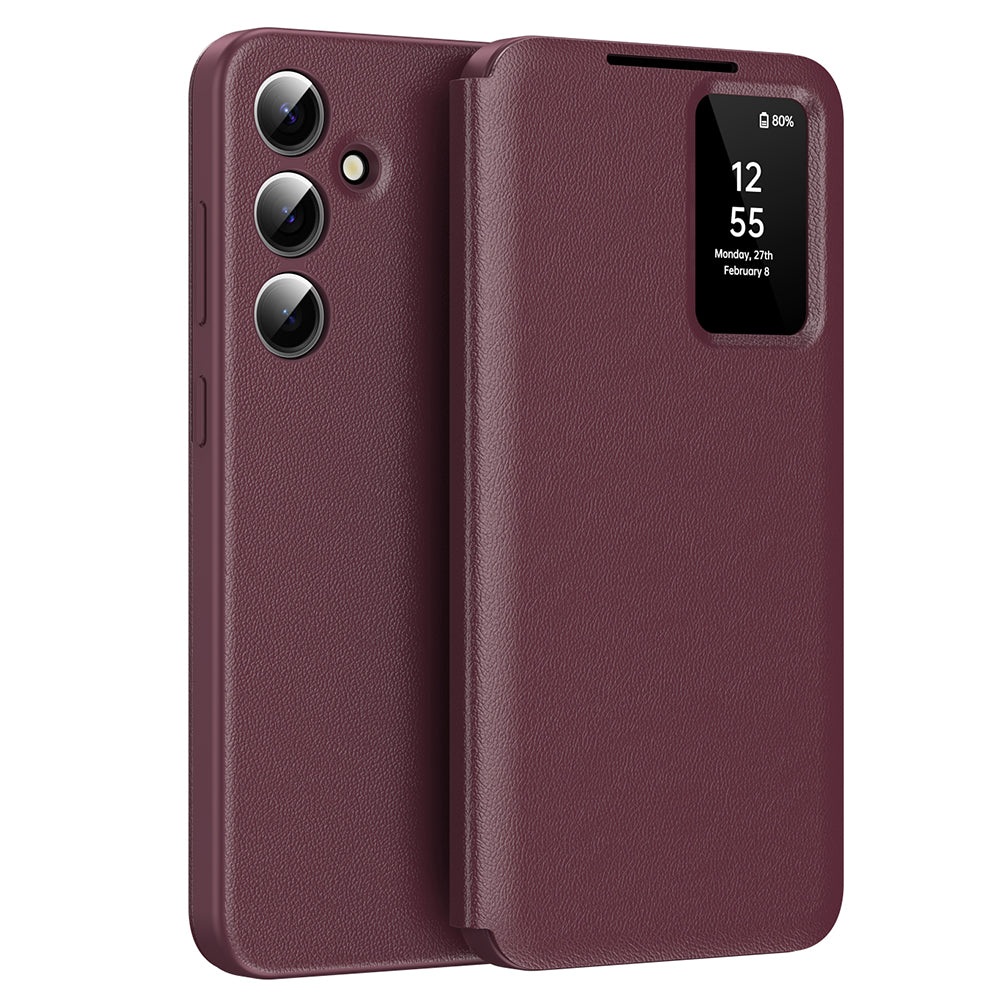 Husa de protectie Techsuit SmartView Series compatibil cu Samsung Galaxy S25, Rosu