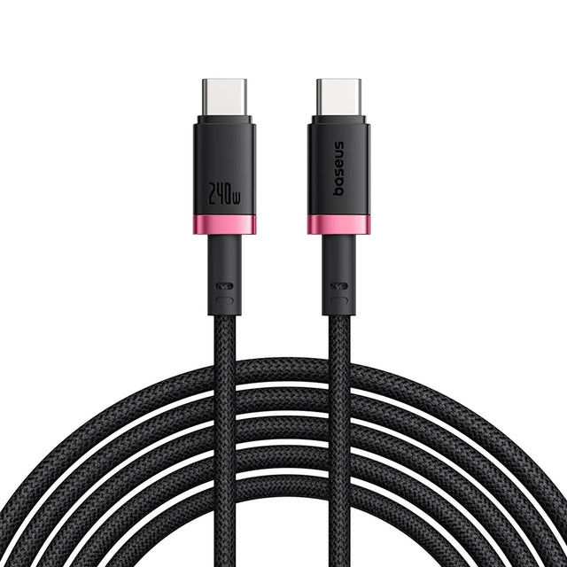 Cablu Baseus Dura Series (P10377803U03-01), for MacBook, Fast Charging, Type-C, PD 240W, 480Mbps, 1m, Rosu / Black