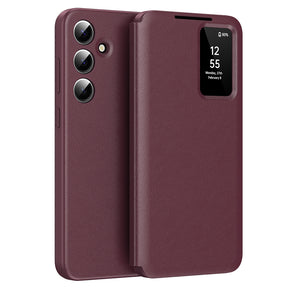 Husa de protectie Techsuit SmartView Series compatibil cu Samsung Galaxy S24 FE, Rosu