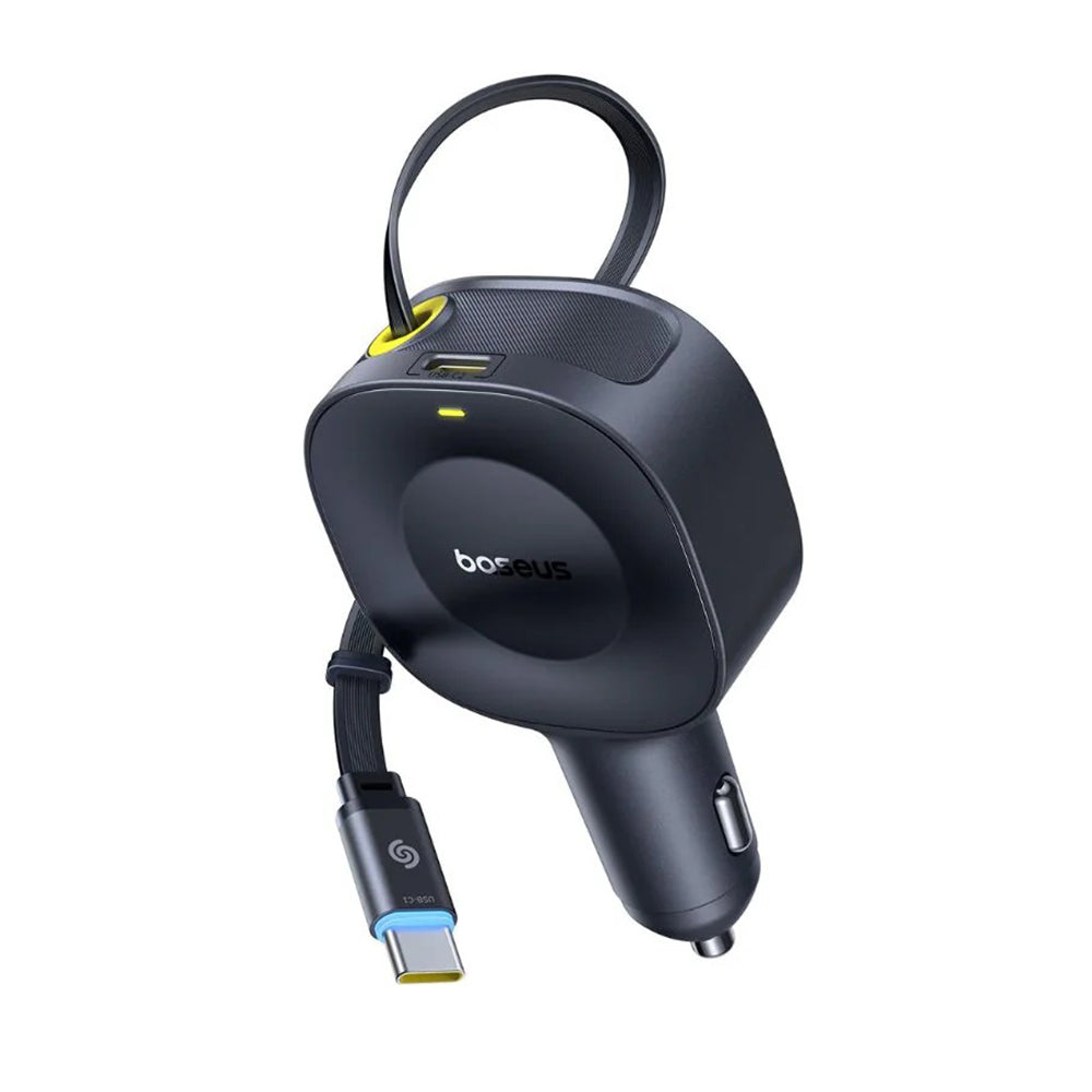 Incarcator Baseus Car PrimeTrip VR2 (C0206400), Type-C, with Retractable Type-C Cable, 30W, 80cm, Negru