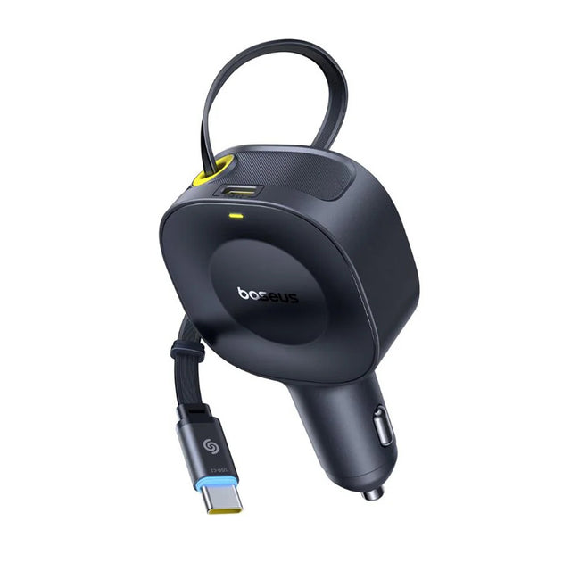 Incarcator Baseus Car PrimeTrip VR2 (C0206400), Type-C, with Retractable Type-C Cable, 30W, 80cm, Negru