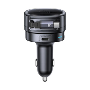 Incarcator Baseus Car PrimeTrip VR1 (C00069001121-00), with Retractable Cable, 2 x Type-C, USB, 60W, Negru