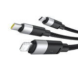 Cablu Baseus StarSpeed (P10319900111-01), USB to Type-C, Lightning, Micro-USB, 100W, 1.5m, Cluster Black