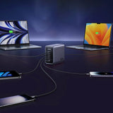 Incarcator Ugreen Nexode CD333 (90903B), with Cable, Super Fast Charge, GaN, 5in1, USB, 4x Type-C, 300W, 5A, 2m, Gri