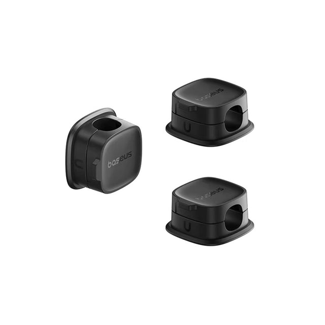Cablu Baseus Organizer Lite Series Magnetic (B01331106111-00), 3 Pack Pieces, 3M Adhesive, Negru