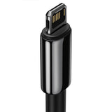 Cablu Baseus Tungsten Gold (CALWJ-A01), USB-A to Lightning, 2.4A, 480Mbps, 20W, 2m, Negru