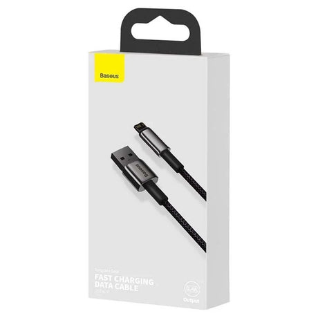 Cablu Baseus Tungsten Gold (CALWJ-A01), USB-A to Lightning, 2.4A, 480Mbps, 20W, 2m, Negru
