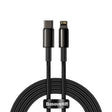 Cablu Baseus Tungsten Gold (CATLWJ-A01), Type-C to Lightning, 20W, 2m, Negru