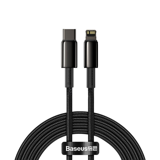 Cablu Baseus Tungsten Gold (CATLWJ-A01), Type-C to Lightning, 20W, 2m, Negru