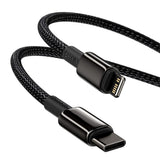 Cablu Baseus Tungsten Gold (CATLWJ-A01), Type-C to Lightning, 20W, 2m, Negru