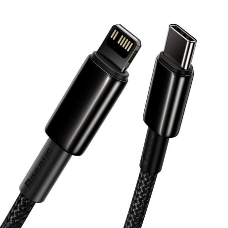 Cablu Type-C la Lightning, 20W, 1m - Baseus Tungsten Gold (CATLWJ-01) - Black