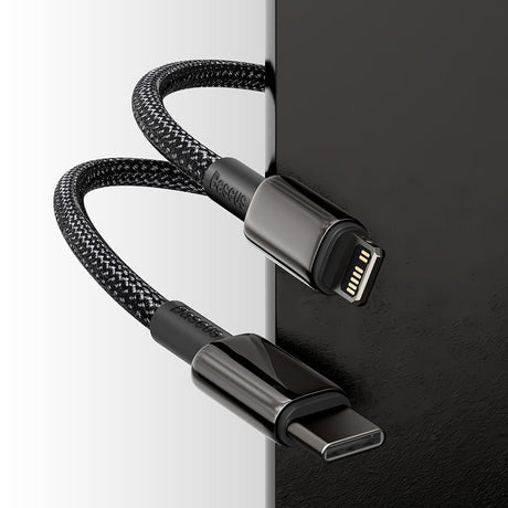 Cablu Type-C la Lightning, 20W, 1m - Baseus Tungsten Gold (CATLWJ-01) - Black