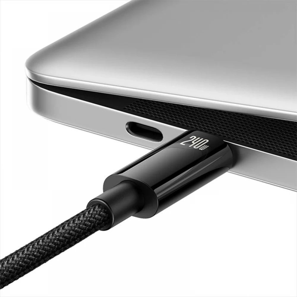 Cablu Baseus Tungsten Gold (CAWJ040101), Type-C to Type-C, Fast Charging, 240W, 2m, Negru
