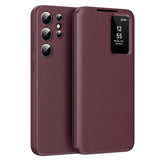 Husa de protectie Techsuit SmartView Series compatibil cu Samsung Galaxy S24 Ultra, Rosu