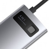 Hub/Dock Baseus Docking Station Metal Glam (CAHUB-CY0G), Type-C to 2x USB, Type-C, HDMI, 4K@30 Hz, PD100W, Gri