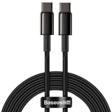 Cablu Baseus Tungsten Gold (CATWJ-A01), Type-C to Type-C, Fast Charging, 100W, 2m, Negru