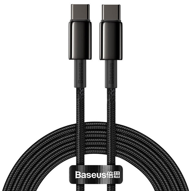 Cablu Baseus Tungsten Gold (CATWJ-A01), Type-C to Type-C, Fast Charging, 100W, 2m, Negru