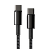 Cablu Baseus Tungsten Gold (CATWJ-A01), Type-C to Type-C, Fast Charging, 100W, 2m, Negru