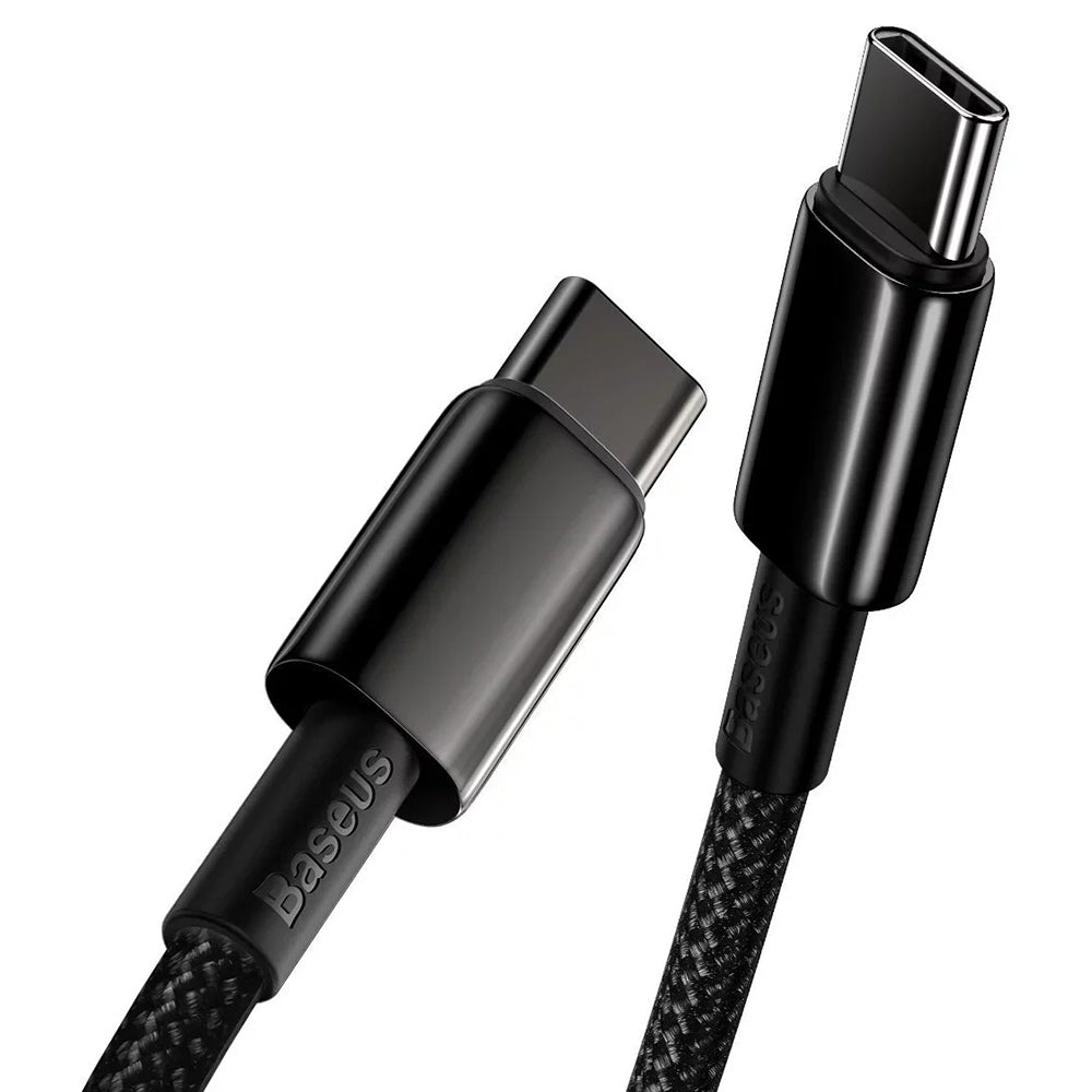 Cablu Baseus Tungsten Gold (CATWJ-01), Type-C to Type-C, Fast Charging, 100W, 1m, Negru