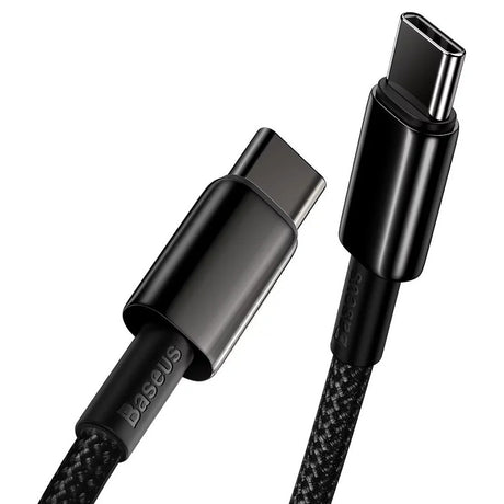 Cablu Baseus Tungsten Gold (CATWJ-01), Type-C to Type-C, Fast Charging, 100W, 1m, Negru