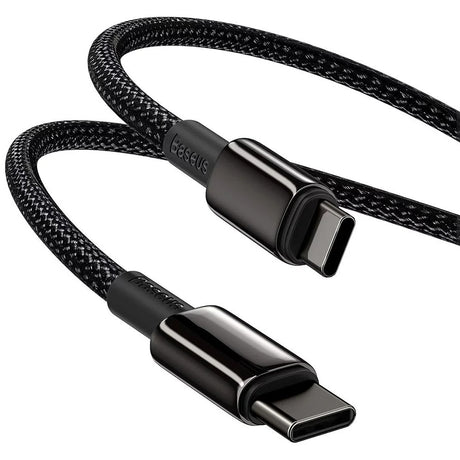 Cablu Baseus Tungsten Gold (CATWJ-01), Type-C to Type-C, Fast Charging, 100W, 1m, Negru