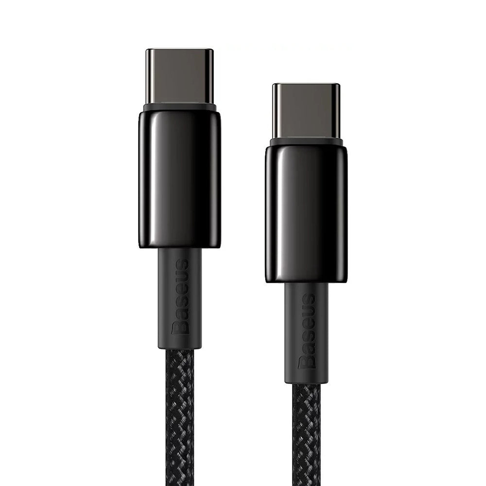 Cablu Baseus Tungsten Gold (CATWJ-01), Type-C to Type-C, Fast Charging, 100W, 1m, Negru