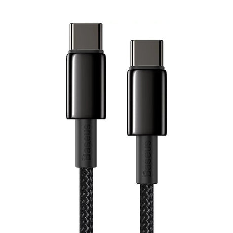 Cablu Baseus Tungsten Gold (CATWJ-01), Type-C to Type-C, Fast Charging, 100W, 1m, Negru