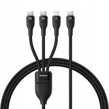 Cablu Baseus Flash Series 3 (P10377502111-00), Fast Charge, USB-C to 2x USB-C, Lightning, 100W, 480Mbps, 1.5m, Negru