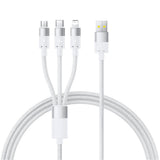 Cablu Baseus StarSpeed (P10319900211-00), Fast Charging, USB to Micro-USB, Type-C, Lightning, 100W, 1.5m, Alb