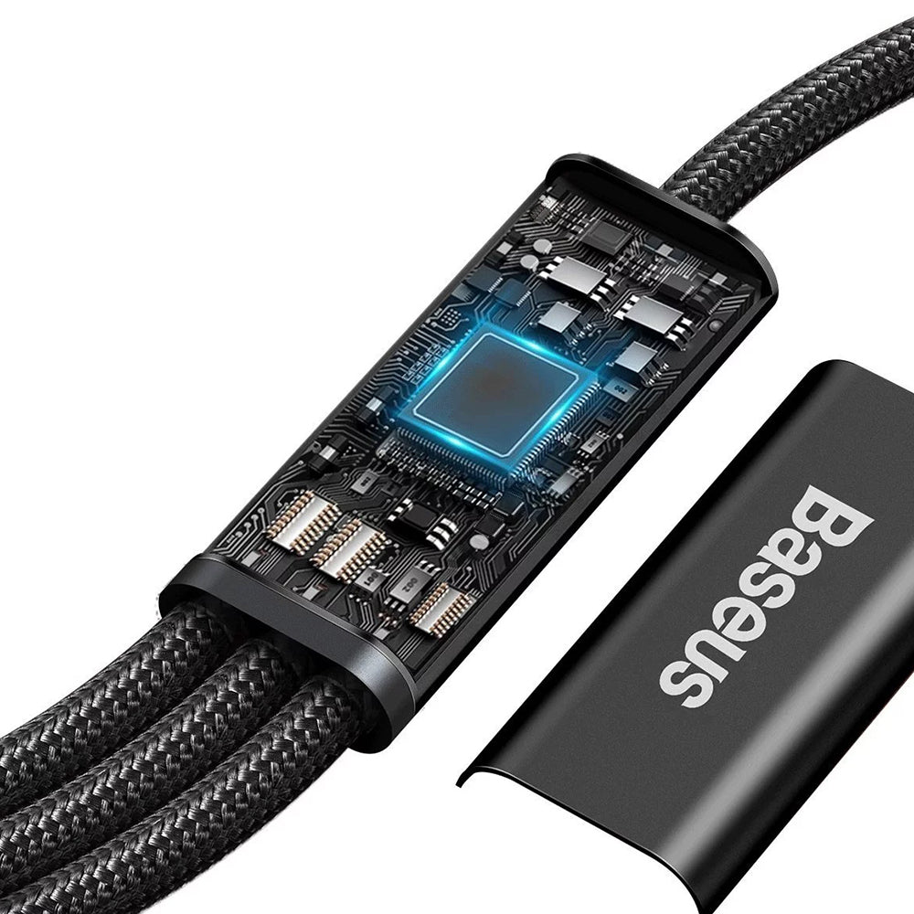Cablu Baseus Rapid Series (CAMLT-SC01), Fast Charge, 3in1, USB-C to Lightning, Micro-USB, USB-C, 20W, 1.5m, Negru