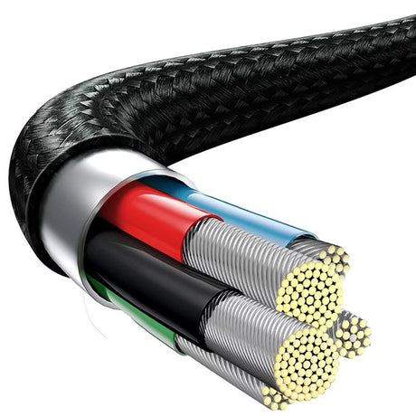 Cablu Baseus Rapid Series (CAMLT-SC01), Fast Charge, 3in1, USB-C to Lightning, Micro-USB, USB-C, 20W, 1.5m, Negru
