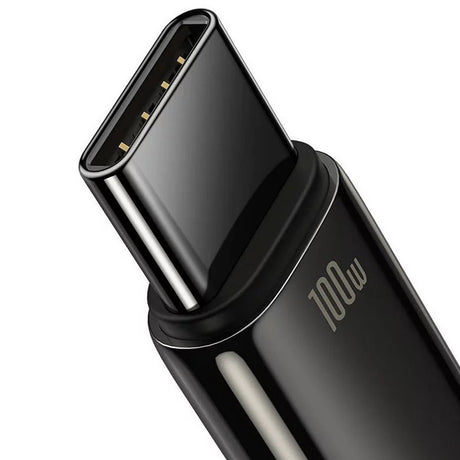 Cablu Baseus Tungsten Gold (CAWJ000101), USB to Type-C, Super Fast Charge, 100W, 480Mbps, 2m, Negru