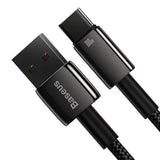 Cablu Baseus Tungsten Gold (CAWJ000001), USB to Type-C, Super Fast Charge, 100W, 480Mbps, 1m, Negru