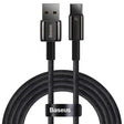 Cablu Baseus Tungsten Gold (CAWJ000001), USB to Type-C, Super Fast Charge, 100W, 480Mbps, 1m, Negru