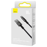 Cablu Baseus Tungsten Gold (CAWJ000001), USB to Type-C, Super Fast Charge, 100W, 480Mbps, 1m, Negru