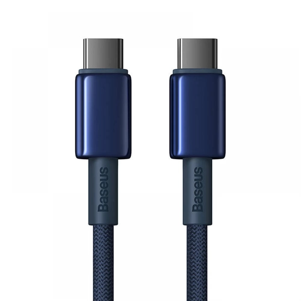 Cablu Baseus Tungsten Gold (P10319800321-03), Type-C to Type-C, Super Fast Charge, 100W, 480Mbps, 1m, Bleumarin