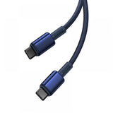 Cablu Baseus Tungsten Gold (P10319800321-03), Type-C to Type-C, Super Fast Charge, 100W, 480Mbps, 1m, Bleumarin